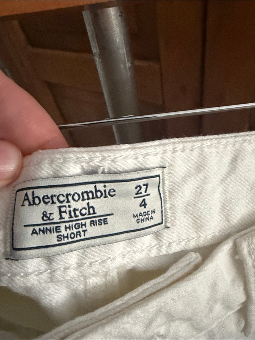 Abercrombie & Fitch White Distressed Denim Short Shorts - Picture 3 of 14